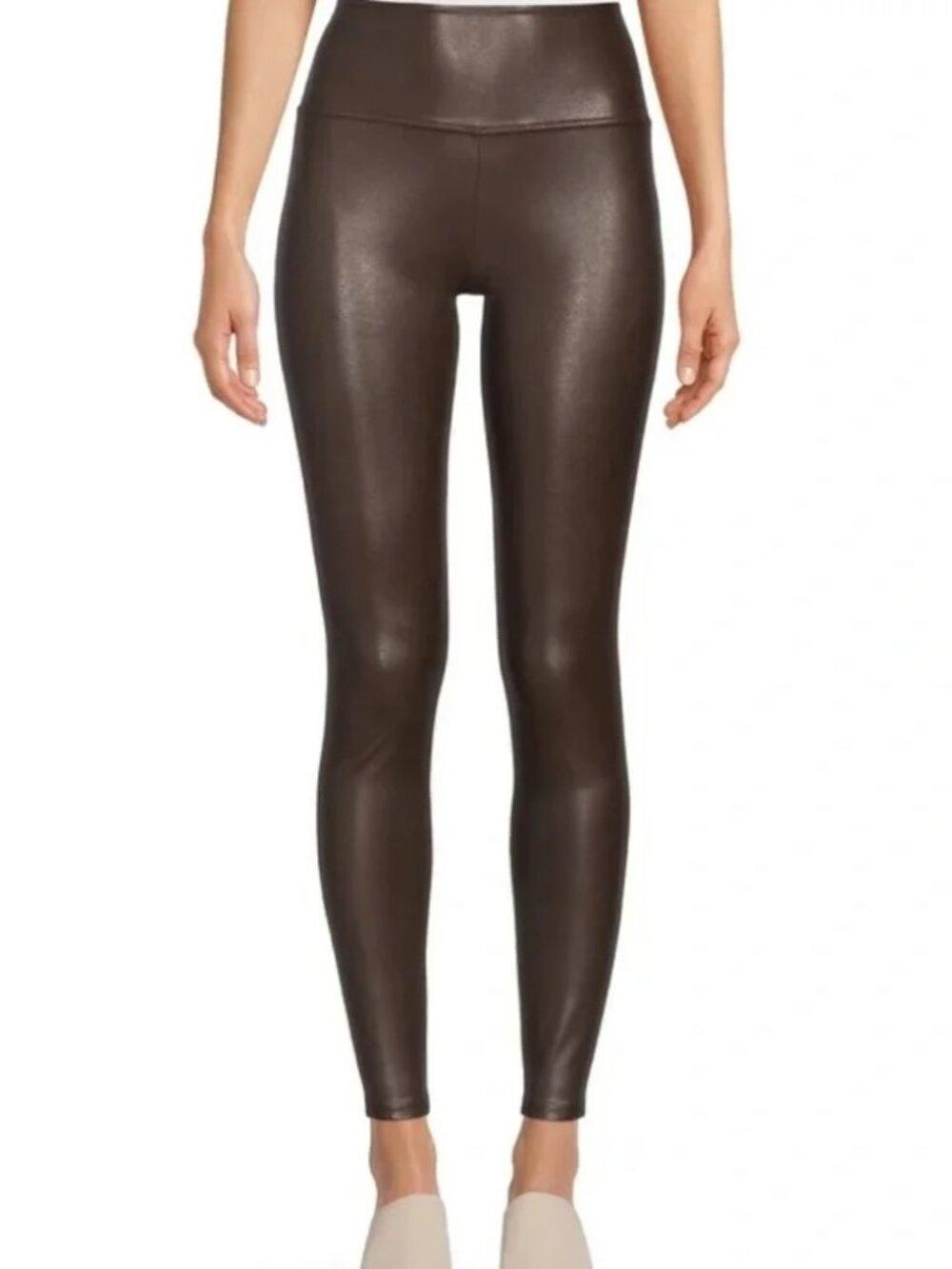 Time & Tru Faux Leather Leggings Brown Size 12-14 NWT